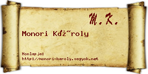 Monori Károly névjegykártya
