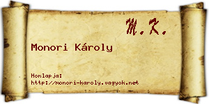 Monori Károly névjegykártya