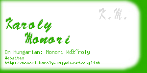 karoly monori business card